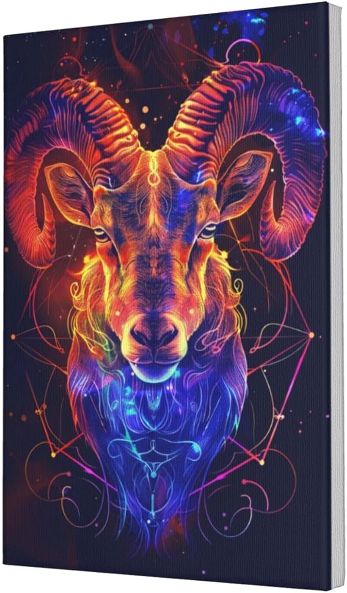 MA6GE8DE Twelve Zodiac Signs Aries Frameless Canvas Painting,Home Decor Living Room Accessories,Colorful Twelve Zodiac Signs Aries Decoration Paintings Canvas,Gift For zodiac sign Lovers 12x18 inch - Aries Canvas for men