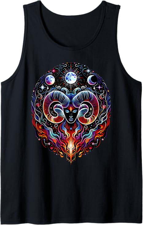 Zodiac Aries Ram Astrology Birthday Sign Tank Top - Aries T-Shirt for men