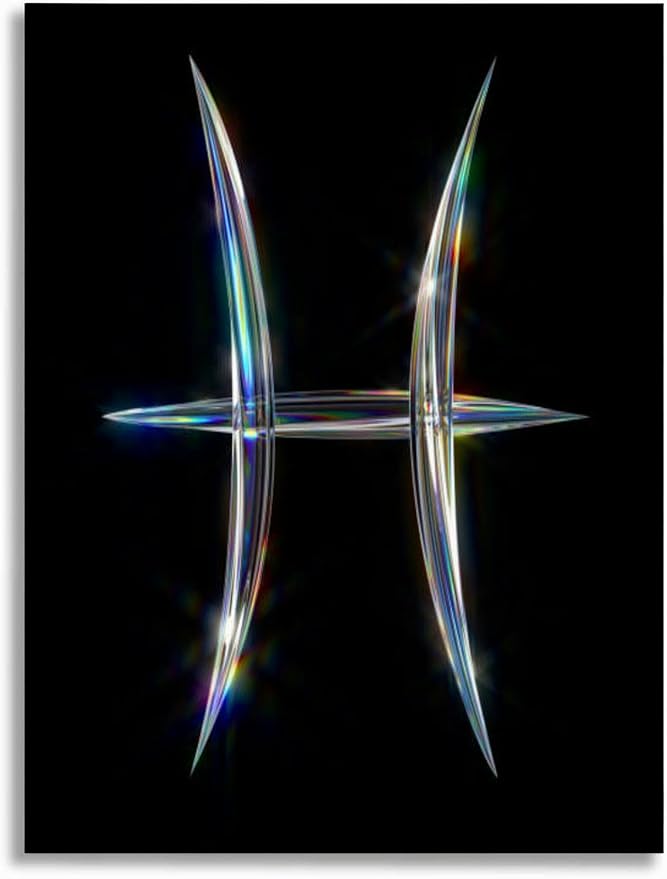 Bathroom Wall Art Decor Bathroom Pictures for Wall Artwork Pisces Zodiac Symbol Framed Canvas Wall Art for Bedroom Dining Room Farmhouse 16"x20" - Pisces Canvas for men