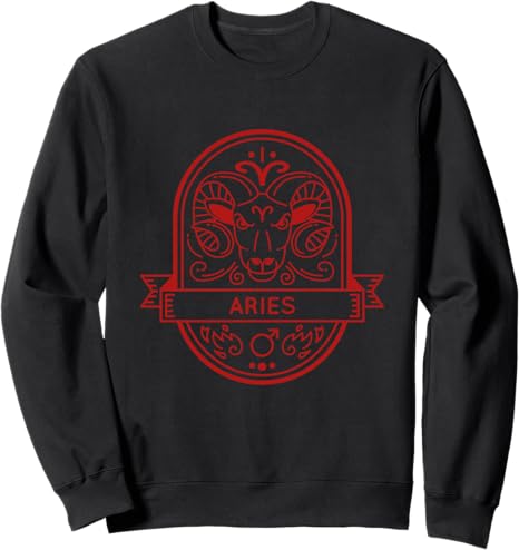 Aries Symbol Zodiac Sign Horoscope Sweatshirt - Aries Sweatshirt for men