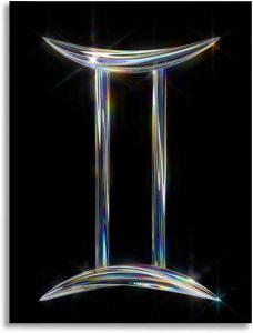 TIEOIYA Bathroom Wall Art Decor Bathroom Pictures for Wall Artwork Gemini zodiac Symbol Framed Canvas Wall Art for Bedroom Dining Room Farmhouse 16""x20"" - Gemini Canvas for men