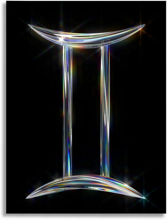 TIEOIYA Bathroom Wall Art Decor Bathroom Pictures for Wall Artwork Gemini zodiac Symbol Framed Canvas Wall Art for Bedroom Dining Room Farmhouse 16""x20"" - Gemini Canvas for men