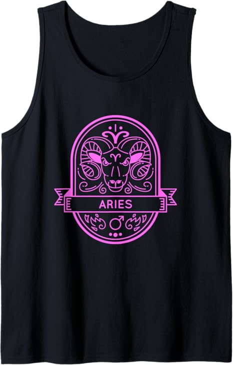 Aries Symbol Zodiac Sign Horoscope Tank Top - Aries T-Shirt for men