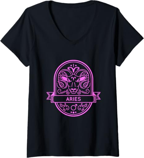 Womens Aries Symbol Zodiac Sign Horoscope V-Neck T-Shirt - Aries T-Shirt for men