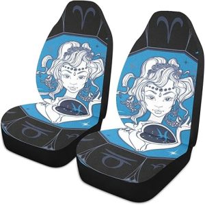 Zodiac-sign-pisces Front Car Seat Covers Set of 1, Bucket Seats Protector Decor Fit Most Vehicle, Cars, Sedan, Truck, SUV, Van - Aquarius Car Seat Cover for men