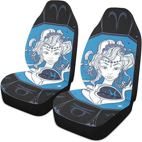 Zodiac-sign-pisces Front Car Seat Covers Set of 1, Bucket Seats Protector Decor Fit Most Vehicle, Cars, Sedan, Truck, SUV, Van - Aquarius Car Seat Cover for men