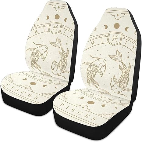 Zodiac-symbol-pisces2 Front Car Seat Covers Set of 1, Bucket Seats Protector Decor Fit Most Vehicle, Cars, Sedan, Truck, SUV, Van - Aquarius Car Seat Cover for men