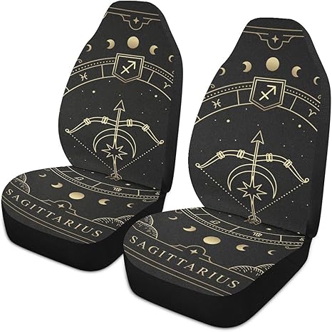 Zodiac-symbol-sagittarius2 Front Car Seat Covers Set of 1, Bucket Seats Protector Decor Fit Most Vehicle, Cars, Sedan, Truck, SUV, Van - Aquarius Car Seat Cover for men