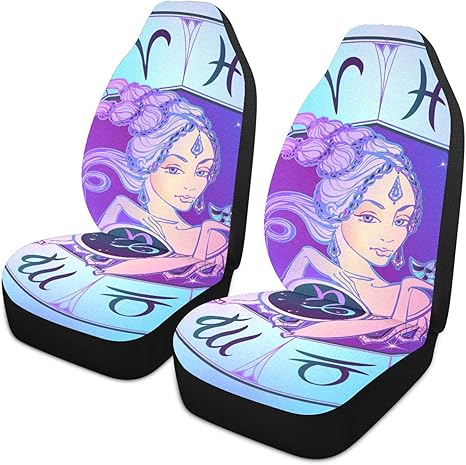 Zodiac-sign-capricorn Front Car Seat Covers Set of 2, Bucket Seats Protector Decor Fit Most Vehicle, Cars, Sedan, Truck, SUV, Van - Aries Car Seat Cover for men