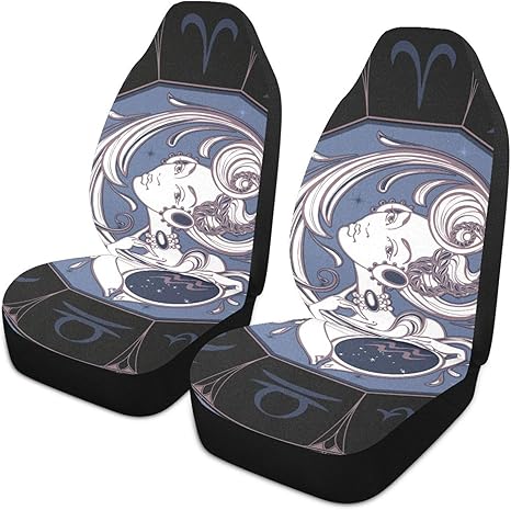 Zodiac-sign-aquarius Front Car Seat Covers Set of 1, Bucket Seats Protector Decor Fit Most Vehicle, Cars, Sedan, Truck, SUV, Van - Aquarius Car Seat Cover for men