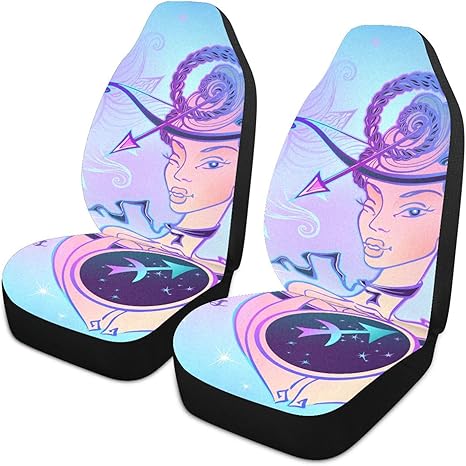 Zodiac-sign-sagittarius Front Car Seat Covers Set of 2, Bucket Seats Protector Decor Fit Most Vehicle, Cars, Sedan, Truck, SUV, Van - Aries Car Seat Cover for men