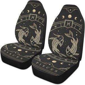 Zodiac-symbol-pisces1 Front Car Seat Covers Set of 1, Bucket Seats Protector Decor Fit Most Vehicle, Cars, Sedan, Truck, SUV, Van - Aquarius Car Seat Cover for men