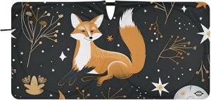 senya Car Windshield Sunshade, Fox Stars Moons Constellations Car Front Window Sunshade Foldable, Blocks UV Rays and Keeps Vehicle Cool, Medium, E07Z23015 - Aries Car Ornament for men