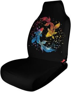 Pisces Zodiac Constellation Car Seat Covers Universal Auto Front Seats Protector Interior Accessories for Car Truck 1PCS - Aquarius Car Seat Cover for men