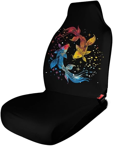 Pisces Zodiac Constellation Car Seat Covers Universal Auto Front Seats Protector Interior Accessories for Car Truck 1PCS - Aquarius Car Seat Cover for men