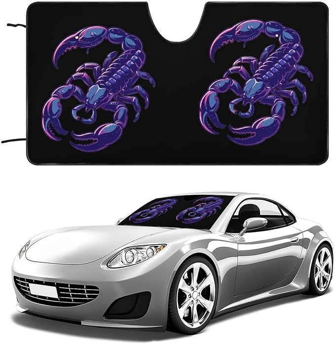 Scorpio Scorpion Car Windshield Sun Shade Foldable Sunshade for Window Interior Protection Decoration - Aries Car Ornament for men