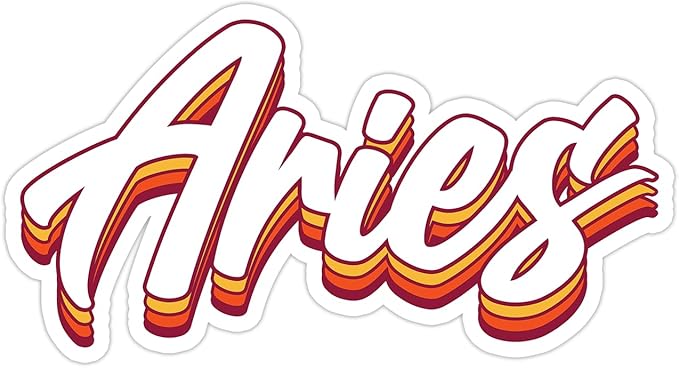 Aries Zodiac Sign Sticker, Laptop Water Bottle Tumbler Car Truck Bumper Helmet Tablet Phone Gift Wall Window Sticker (5 Inches (XLarge), Glossy White) - Aries Sticker for men