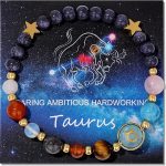 Zodiac Bracelets for Women Men,12 Constellations Healing Crystal Stone Beads Bracelet Birthday Zodiac Gifts Horoscope Spiritual Jewelry Bracelet Gifts - Taurus Products for men