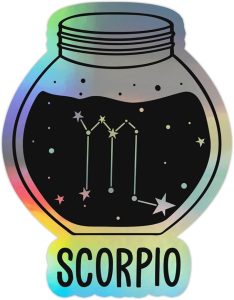Scorpio Zodiac Sign Astrology Sticker, Laptop Water Bottle Tumbler Car Truck Bumper Helmet Tablet Phone Gift Wall Window Sticker (2 Inches (Small), Holographic) - Scorpio Sticker for men