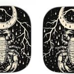 Moon Scorpion Sun Shade Blocking Sun Protection Cover for Car Portable Windshield Sun Shade 2-Piece Car Front Window Sunshade Blocks UV Rays Sun Visor - Aries Car Ornament for men