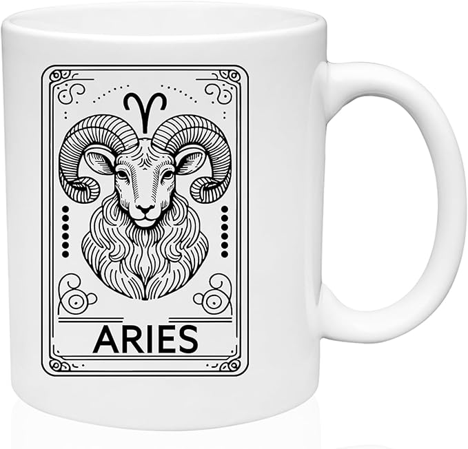 GIFTS INFINITY Zodiac, Horoscope Signs Available 11 oz. Traditional Ceramic Custom Mugs (Aries) - Aries Mug for men