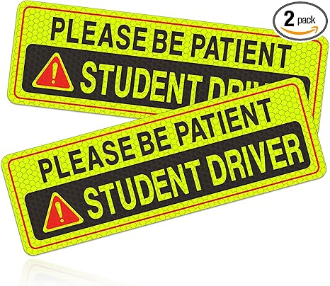 2 PCS Magnetic Car Stickers, Student Driver Magnetic Reflective Patient Signs Stickers, New Drivers Driving Bumper Magnet Stickers for Safety Warning, Car Accessories (Style 3) - Scorpio Sticker for men