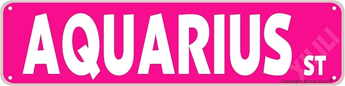 Aquarius St Sign Rustic Aquarius Street Sign Funny Metal Sign Door Name Plate Plaque Home Garage Man Cave Bar Wall Decor Art 16 X 4 Inch - Aquarius Pillow for men