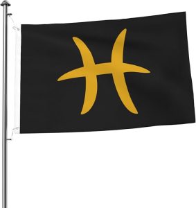 Zodiac Sign Pisces Symbol Flag 2x3 Ft Double-Sided Durable Outdoor Banner Home Party Welcome Flag Patio Decor Flag - Pisces Home Decor for men