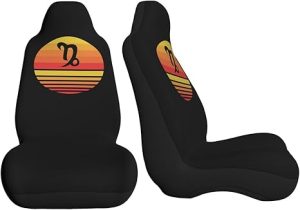 Zodiac Sign Capricorn Symbol Car Seat Covers Front Seat Covers Protector Car Interior Decor Set of 2 Fit Most Car Seat Covers for Car SUV Truck Sedan - Aquarius Car Seat Cover for men