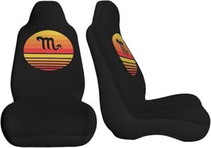 Zodiac Sign Scorpio Symbol Car Seat Covers Front Seat Covers Protector Car Interior Decor Set of 2 Fit Most Car Seat Covers for Car SUV Truck Sedan - Aquarius Car Seat Cover for men