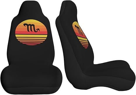 Zodiac Sign Scorpio Symbol Car Seat Covers Front Seat Covers Protector Car Interior Decor Set of 2 Fit Most Car Seat Covers for Car SUV Truck Sedan - Aquarius Car Seat Cover for men