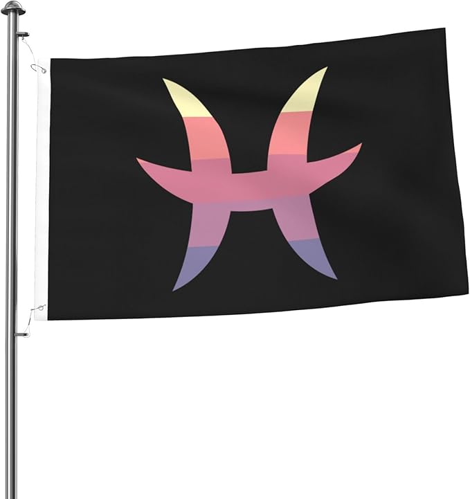 Zodiac Sign Pisces Symbol Flag 2x3 Ft Double-Sided Durable Outdoor Banner Home Party Welcome Flag Patio Decor Flag - Pisces Home Decor for men