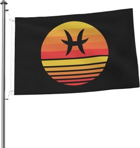 Zodiac Sign Pisces Symbol Flag 2x3 Ft Double-Sided Durable Outdoor Banner Home Party Welcome Flag Patio Decor Flag - Pisces Home Decor for men