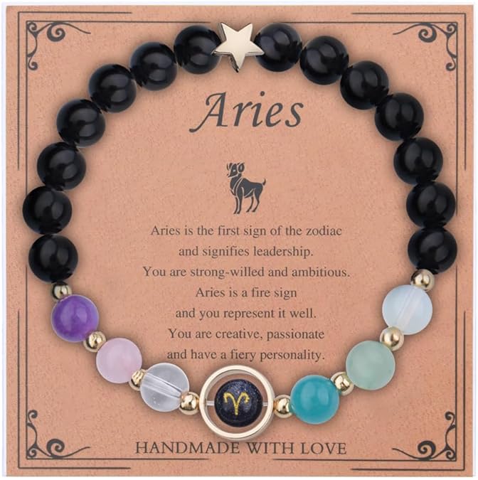 Zodiac Constellation Bracelet for Women Men Birthday Anniversary Christmas Gifts for Boyfriend Girlfriend Spiritual bracelets - Aries Bracelet for men