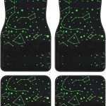 Glow in Dark Zodiac Star Waterproof Car Mats Full Set-4mm Thick Diving Material-Premium Car Accessories Cute Car Rug - Virgo Car Floor Mat for men