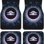 Funny Zodiac Signs Four-Piece Car Front and Rear Mats, Washable Crystal Velvet Universal Car Mats Suitable for Cars, SUV, Trucks, Sedans - Virgo Car Floor Mat for men