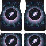 Funny Sagittarius Four-Piece Car Front and Rear Mats, Washable Crystal Velvet Universal Car Mats Suitable for Cars, SUV, Trucks, Sedans, Black - Virgo Car Floor Mat for men
