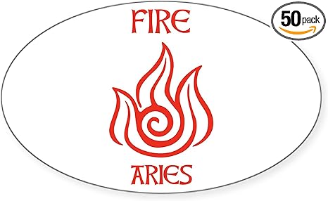 CafePress Fire Sign Symbol Astrology Aries Sticker Sticker (Oval 50 pk) - Aries Sticker for men