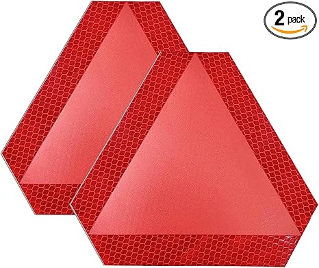 2 PCS Slow Moving Vehicle Sign, 8×7 Inches Reflective Slow Moving Vehicle Triangle Sticker, Diamond Grade Reflective Slow Moving Decal for Golf Cart, UTV, Car Accessories - Aries Sticker for men