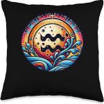 Aquarius Zodiac Sign Illustration Moon Astrology Signs Throw Pillow - Aquarius Pillow for men