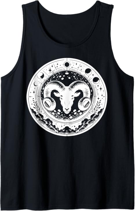 Astrological Ram Head Symbol Oa Moon Aries Sign Tank Top - Aries T-Shirt for men