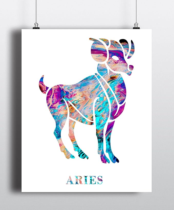 Aries Zodiac Sign Poster (UNFRAMED) (8x10) - Aries Poster for men