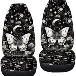 Black Butterfly Car Accessories Interior Decor Set of 2 Auto Seat Covers for Men Women Fits Most Cars, Truck or SUVs - Scorpio Car Seat Cover for men