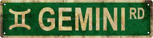 Gemini Zodiac Sign Metal Tin Sign, Rustic Astronomy Wall Decor, 3.94 x 15.75 Inches - Gemini Canvas for men