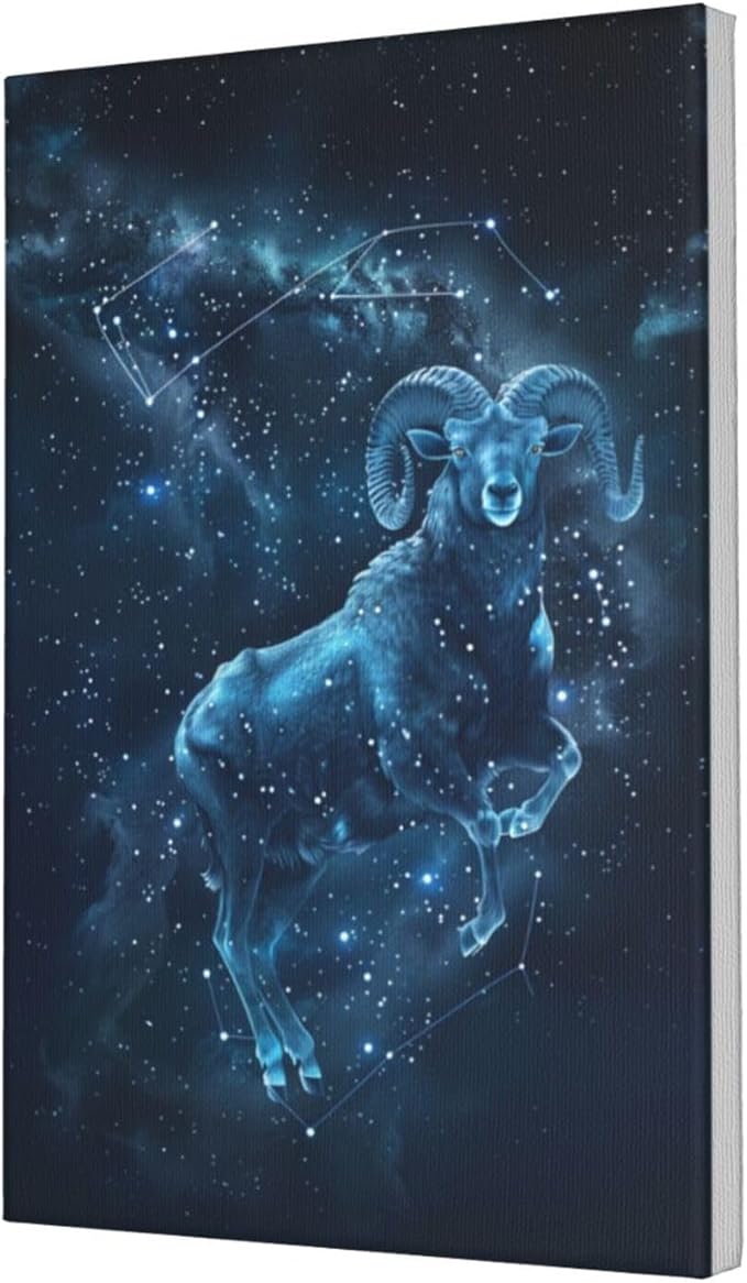 MA6GE8DE Frameless Canvas Painting 12 Zodiac Signs Aries,Classic Home Room Decor Accessory,Blue 12 Zodiac Signs Aries Decorative Paintings,Gift For Aries Enthusiasts,Bedroom,Bar,Living Room 12x18 inch - Aries Canvas for men