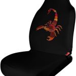 Red Scorpio Zodiac Sign Durable Car Seat Covers Personalized Front Car Seats Protector Truck Accessories Universal 1PCS - Scorpio Car Seat Cover for men