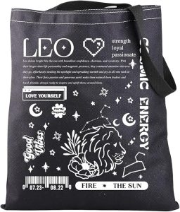 JNIAP Zodiac Sign Gift 12 Constellation Birthday Gift for Astrology Lover Horoscope Tote Bag - Leo Canvas for men