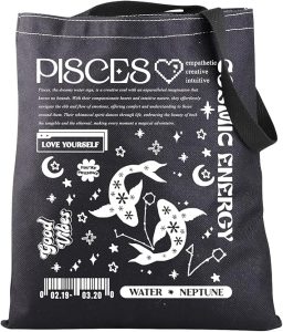 JNIAP Zodiac Sign Gift 12 Constellation Birthday Gift for Astrology Lover Horoscope Tote Bag - Pisces for men