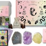 ESOTHERIC Scorpio Birthday Gifts for Women- Zodiac Gifts Box Set with Crystals, Oracle Card Deck, Zodiac and Constellation Necklace, Succulent Candle, Incense Cones, Horoscope and Crystal Guide - Scorpio Products for men