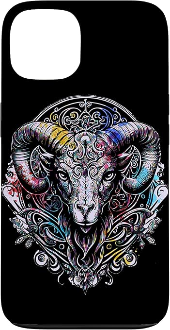 Artistic Pop Art Aries Zodiac Sign Ram Astrology Case for iPhone 13 - Aries Phone Case for men